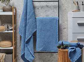 Conjunto de 4 toalhas de algodão azuis AREORA