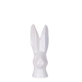 Figura decorativa com forma de coelho cerâmico branco 26 cm GUERANDE