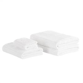 Conjunto de 4 toalhas de algodão branco AREORA