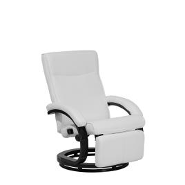 Cadeira reclinável em pele sintética branca MIGHT