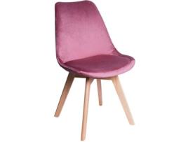 Cadeira REGALOS MIGUEL Synk (Rosa - 42 x 83 x 42 cm - Veludo - Madeira)