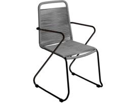 Cadeira de Jardim LOLAHOME (Cinzento - Aço - 90x69x62 cm)