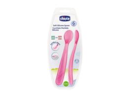 COLHER SILICONE 6 MESES+ ROSA X 2