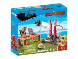 PLAYMOBIL Dragons: Viking com Catapulta de Ovelhas 9461 (Idade mínima: 4 - 41 Peças)