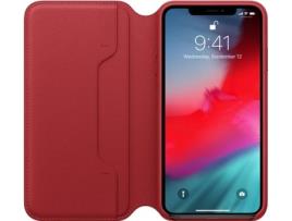 Capa  iPhone XS Max Folio leather Vermelho
