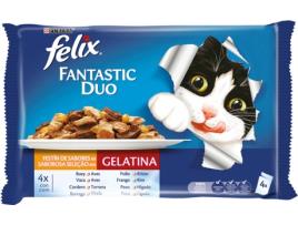 Rações para Gatos FELIX (4 Un - 100g - Sabor: Carne)