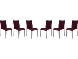 Conjunto 2 Cadeiras CSD Line (Bordeaux - Tecido e Metal - 87 x 41 x 56 cm)