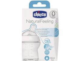 Biberão Silicone CHICCO Natural Feeling+ 6 Meses Azul (330 ml)