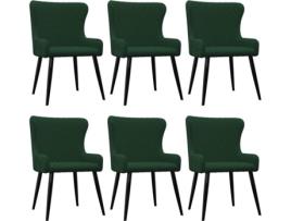 Conjunto 6 Cadeiras de Refeição  279164 Veludo Verde