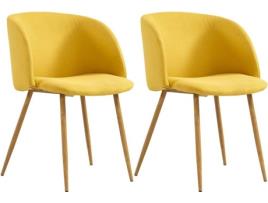 Conjunto 2 Cadeiras de Refeição  282604 Tecido Amarelo