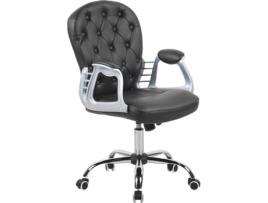 Cadeira de escritório em pele sintética preta PRINCESS