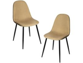 Pack 2 Cadeiras  Teok (Castanho - 39 x 84 x 42 cm - Pano - Aço Reforçado)