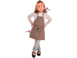 Fato de Menina  Kit De Vendedora De Castanhas Outono: Avental E Lenço (Tam: 7 a 9 anos)