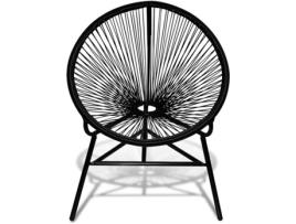 Cadeira lua para jardim VIDAXL em vime PE preto