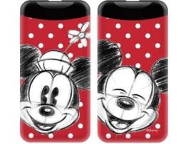 Powerbank ERT Mickey & Minnie (6000 mAh - 1 USB - 1 MicroUSB - Vermelho)