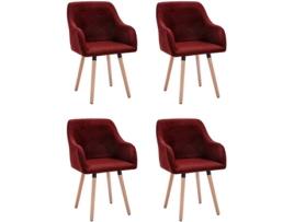 Cadeira VIDAXL 3056712 (Vermelho - 55 x 52 x 84 cm - Tecido)