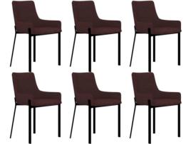 Conjunto 6 Cadeiras de Refeição  279571 Tecido Vermelho