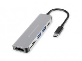 Hub Conceptronic 6 Em 1 2x USB-A 3.0  USB-C PD  HDMI  SD/TF