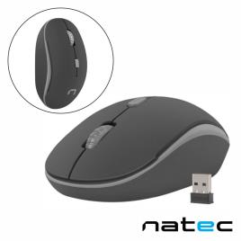 Rato Óptico s/ Fios 800-1600DPI USB Preto/Cinza NATEC