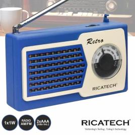 Rádio Portátil RETRO AM/FM (Azul) - 