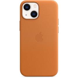 Capa em Pele Apple com Magsafe para Apple iPhone 13 Mini - Castanho Dourado