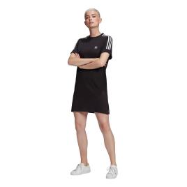 Adidas Originals Vestido tipo t-shirt com listas e logótipo