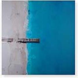 Pintura Praia Tela Madeira MDF (3 x 80 x 100 cm)