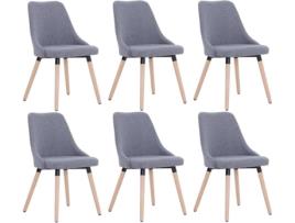 Conjunto 6 Cadeiras de Jantar VIDAXL 277016 (Cinzento - Tecido - 43 x 43 x 83 cm)