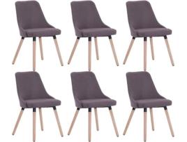 Conjunto 6 Cadeiras de Jantar VIDAXL 277034 (Castanho - Tecido - 43 x 43 x 83 cm)