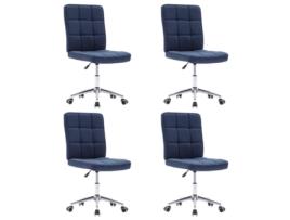 Cadeiras de Refeição  4 Peças Tecido (48 x 55 x 98 cm - Azul)