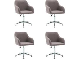 Conjunto 4 Cadeiras de Jantar VIDAXL 278445 (Castanho - Tecido - 55 x 53 x 92 cm)