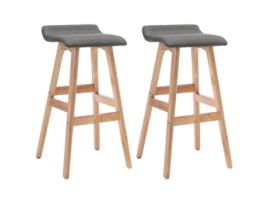 Cadeiras de Bar VIDAXL 2 Peças Tecido ( 41 x 42 x 79 cm - Cinzento)
