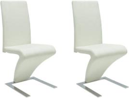 Conjunto 2 Cadeiras de Jantar  (Branco - Couro Artificial - 58 x 44 x 99 cm)