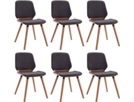 Conjunto 6 Cadeiras de Jantar  (Cinzento - Tecido - 48 x 62.5 x 85 cm)