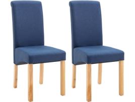 Conjunto 2 Cadeiras de Jantar  (Azul - Tecido - 42 x 54.5 x 96 cm)