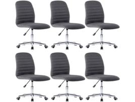 Conjunto 6 Cadeiras de Jantar  3056541 (Cinzento - Tecido - 56 x 43 x 94 cm)