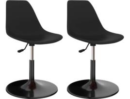 Conjunto 2 Cadeiras de Jantar VIDAXL (Preto - Plástico - 45 x 55 x 87 cm)