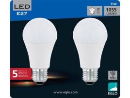 Pack 2 Lâmpadas LED EGLO E27 A60 4000K (11 W - Casquilho: E27 - Luz Branca)