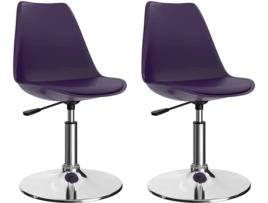 Conjunto 2 Cadeiras de Jantar VIDAXL (Roxo - Couro Artificial - 48 x 45 x 92 cm)