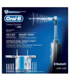 ORAL-B Smart 5000 + OXYJET Adulto Escova de Dentes Rotativa Oscilante Azul, Branco
