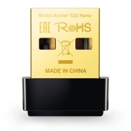 TP-LINK Adaptador de Rede Wi-Fi Nano USB Archer T2U AC600 , Dual Band 2.4 GHz e 5 GHz, Preto