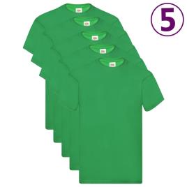 T-shirts originais 5 pcs algodão M verde