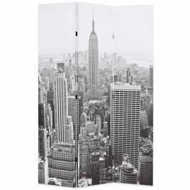 Biombo dobrável Nova Iorque de dia 120x170 cm preto e branco