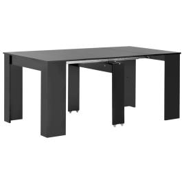 Mesa de jantar extensível 175x90x75 cm preto brilhante