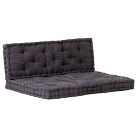 Almofadões para sofá de paletes 2 pcs algodão preto