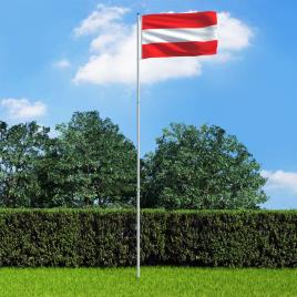 Bandeira da Áustria com mastro de alumínio 6 m