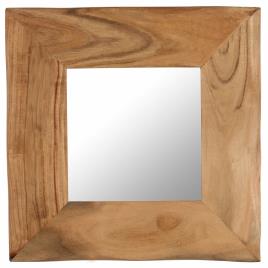 Espelho de parede 50x50 cm madeira de acácia maciça