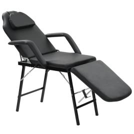Cadeira esteticista portátil couro artificial 185x78x76cm preto