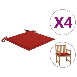 Almofadões p/ cadeiras de jardim 4pcs 50x50x4cm tecido vermelho