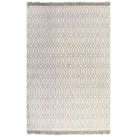 Tapete Kilim algodão 160x230 cm com padrão cinzento-acastanhado